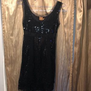 Ali RO Black Sequin Mini Dress